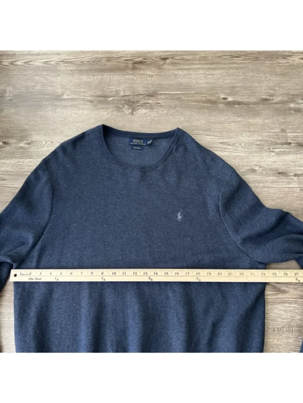 Polo Ralph Lauren Pima Cotton Sweater Mens 2XL Blue Heather Crewneck Pony Log0